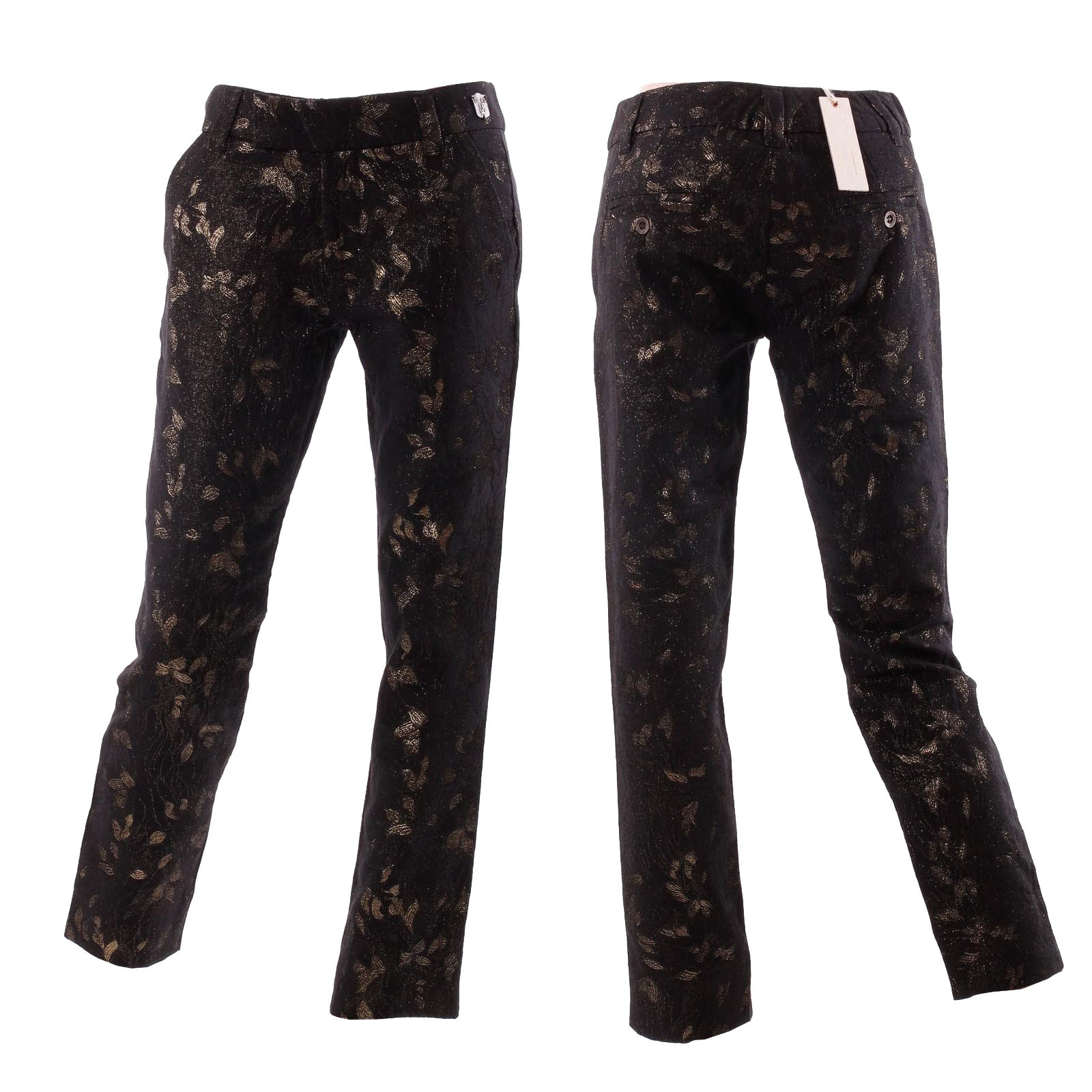 Diesel Damen Hose Stoffhose 7/8 Sommerhose Schwarz mit Glitzer  W24 - W27 NEU