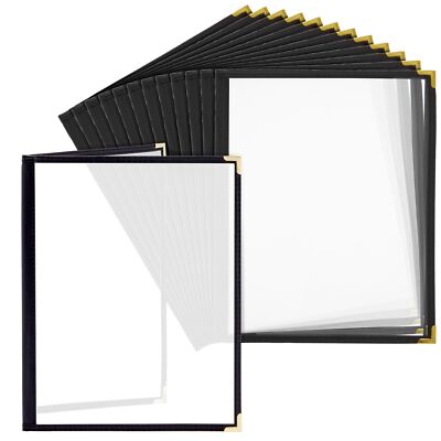 12 Pack Clear Restaurant Menu Covers with Double Panels, 8.5 x 11 In
