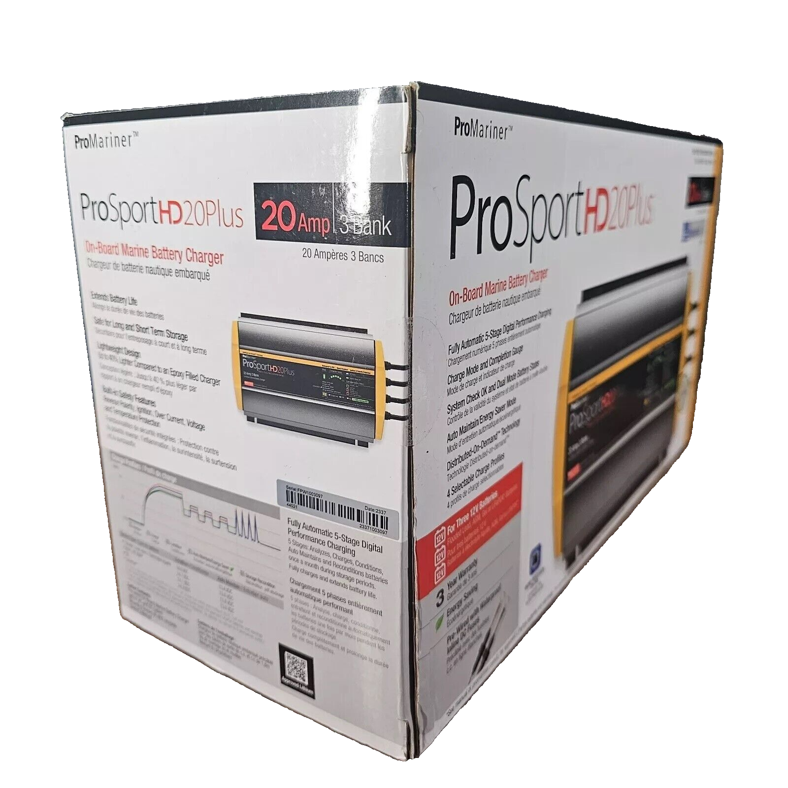 ProMariner ProSport HD PLUS Battery Charger Gen 4 Marine Boat 20 Amp 3 Bank 12V