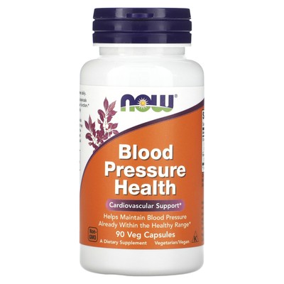 Now Foods Blood Pressure Health 90 растительных капсул с гарантией качества GMP, веганский,