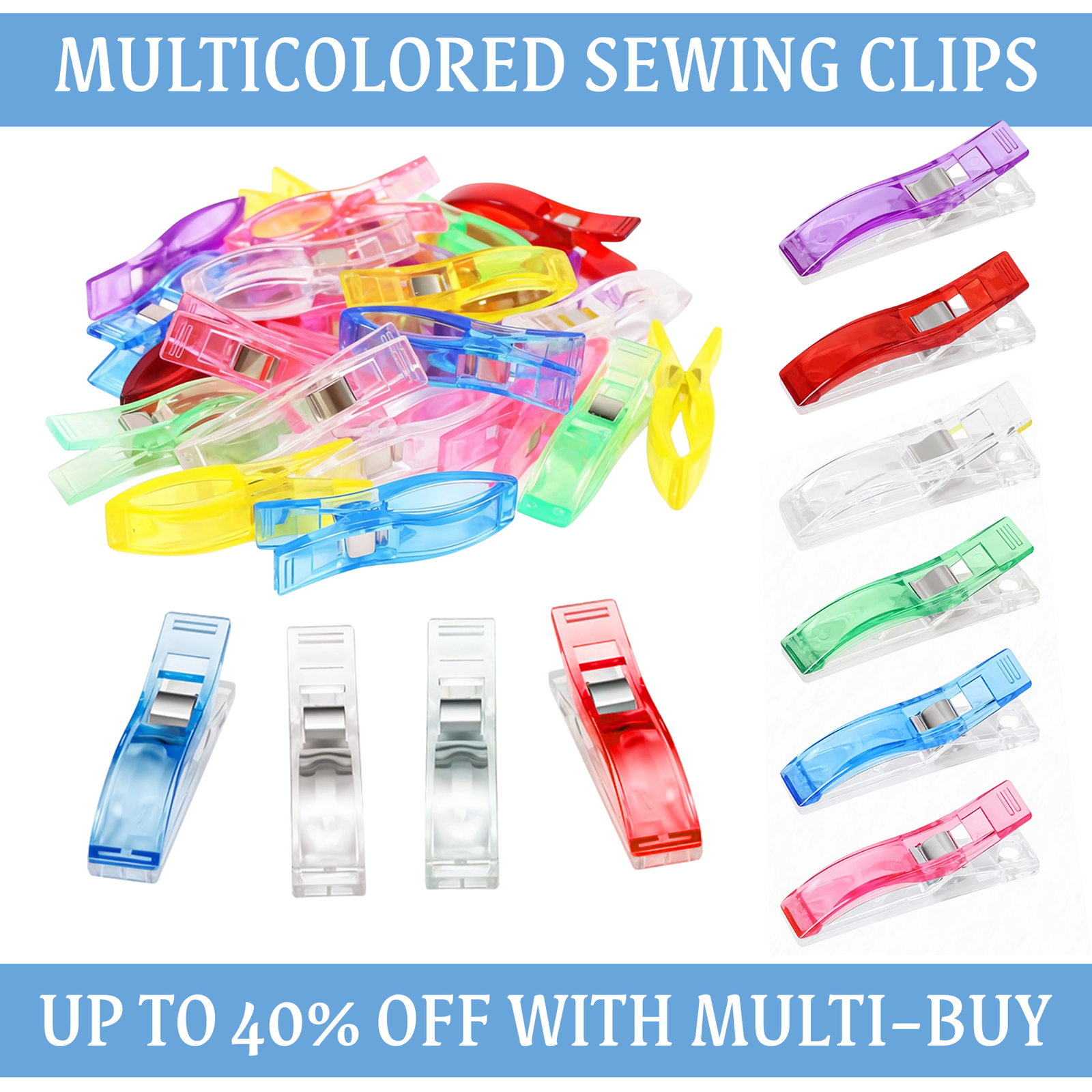 Plastic Sewing Clips for Quilting Multipurpose Fabric Crafting Knitting 20PCS