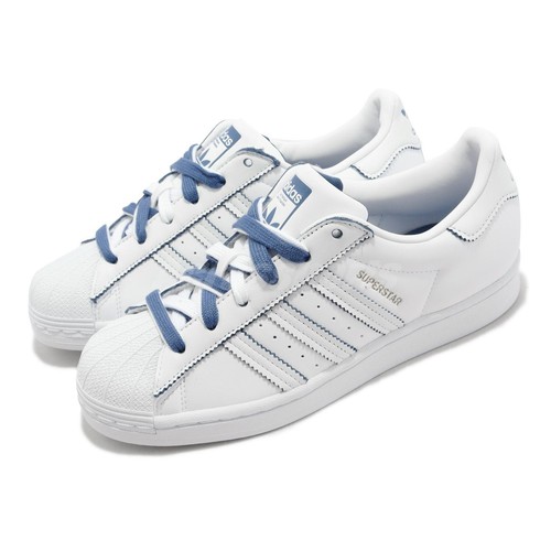 

adidas Originals Superstar W White Blue Gold Women Casual Lifestyle Shoes GX2012, Белый, Superstar W