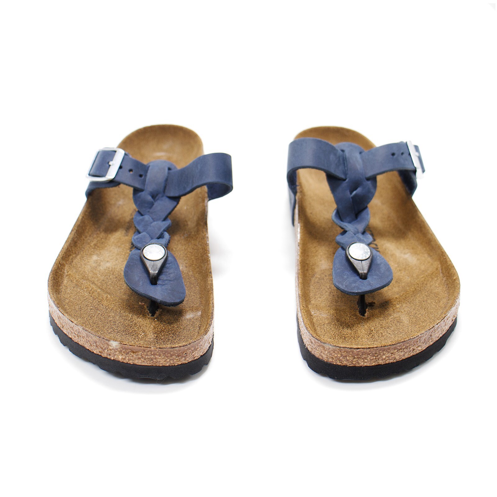 

Женские плетеные темно-синие кожаные сандалии Birkenstock Gizeh НОВИНКА, Синий, Birkenstock Gizeh