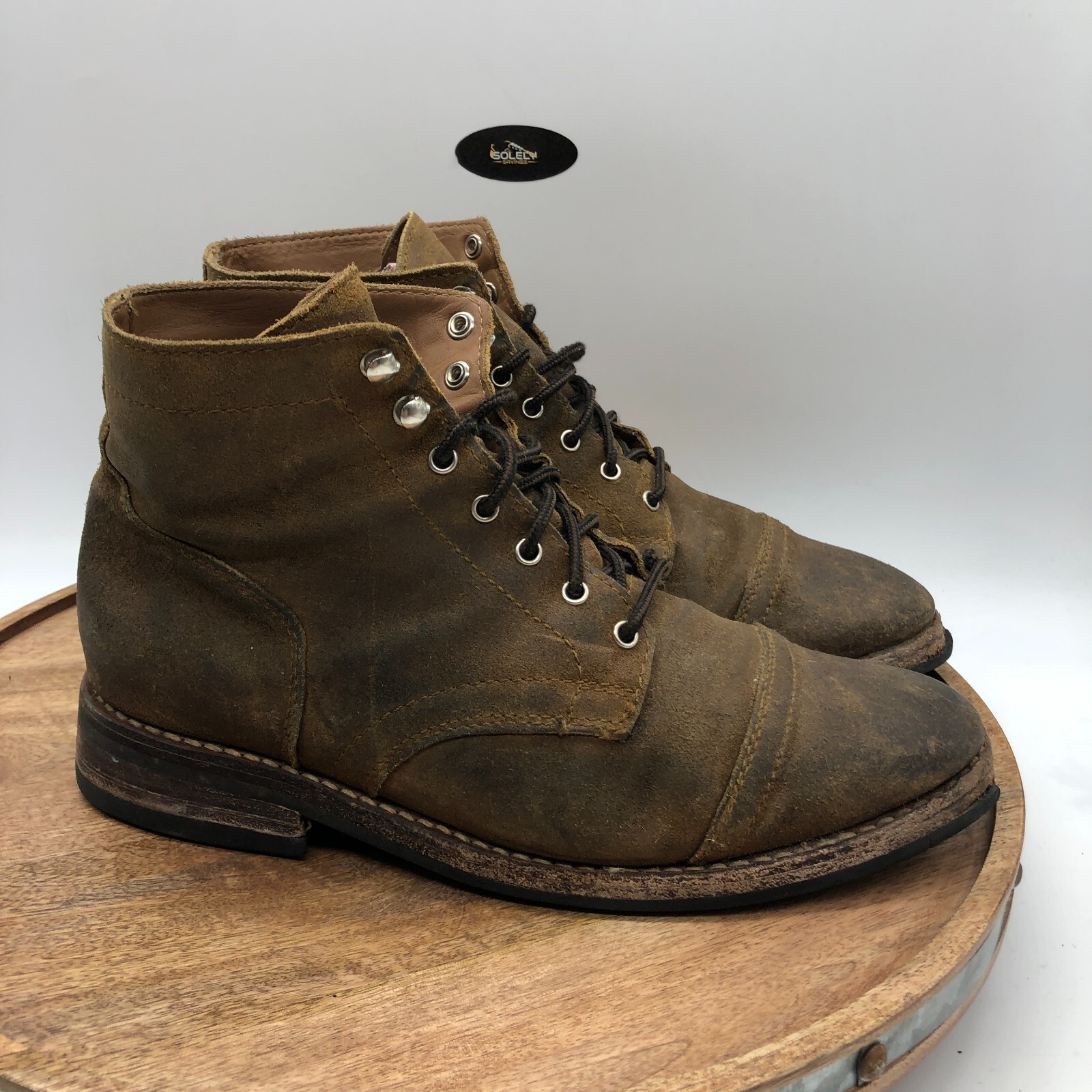 Dark Brown Matte Roughout Leather Men Size 10 Us