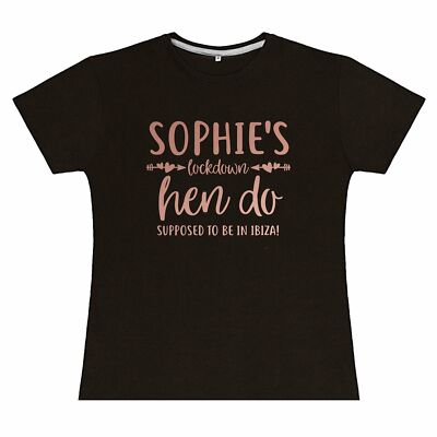 Womens Personalised Lockdown Hen Party T Shirt Do Tops For Bride to be Weekend