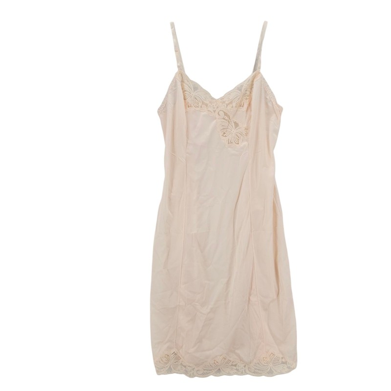 WONDERMAID Lace Trim Antron Non Cling Slip Peach Blush UNION MADE IN USA Size 36