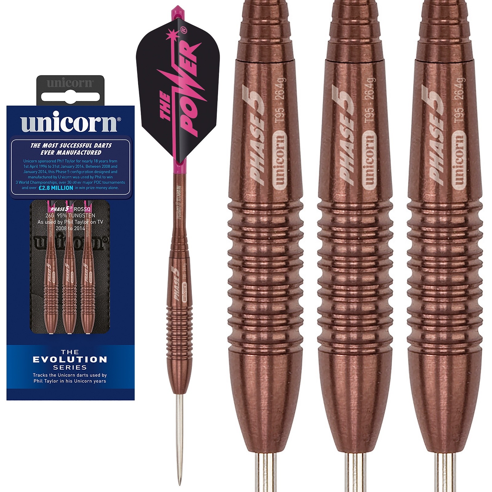 26g Unicorn Evolution Rosso 95% Tungsten Darts - As used by 26g Unicorn Evolution Rosso 95% Tungsten Darts - As used by
