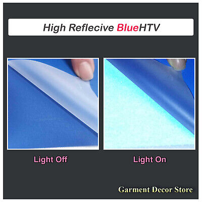 12" Wide colors Reflective Heat Transfer HTV T-Shirt Iron On / Heat Press Vinyl