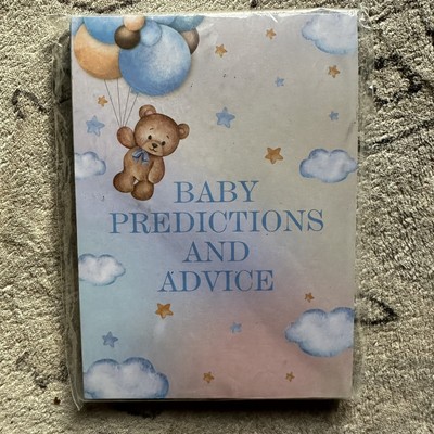 30 Baby Predictions & Advice Blue Theme Bear W Ballon s Baby Game Cards (NEW)