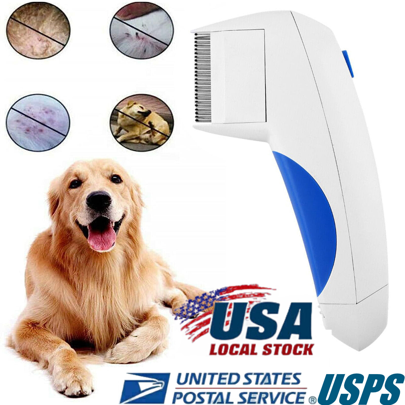 Electric Flea Zapper Lice Remover Hair Pet Comb Brush Pet Ca
