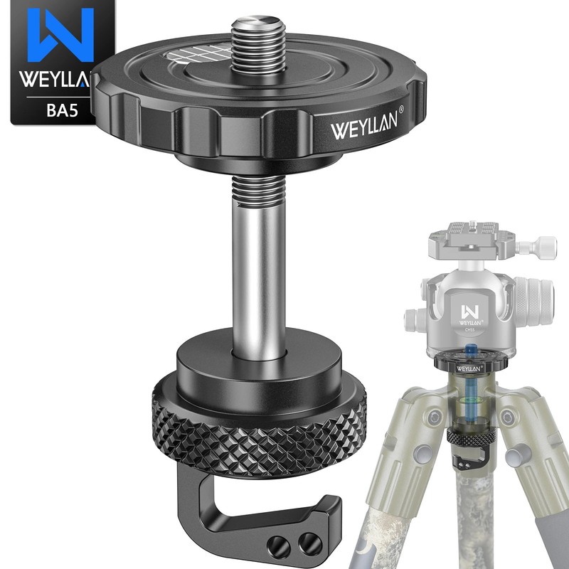 BA5/BQ80 Tripod Adapter Arca Plate COMBO for BOG DeathGrip - 3/8" Converter w Gr