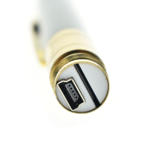 Close-up of USB cable end.