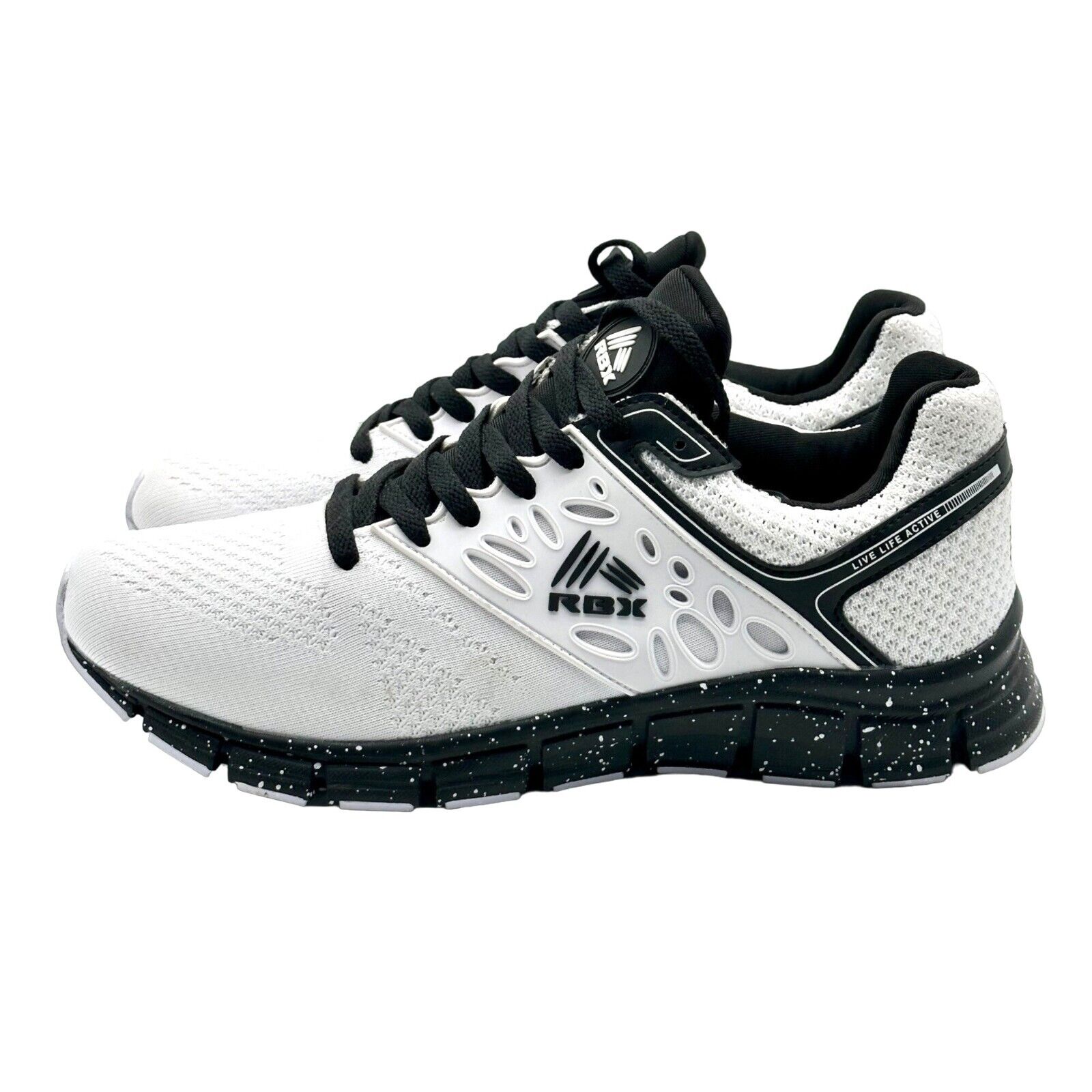 RBX Splatter White & Black LowTop Athletic Running Sneakers Mens Size 10.5 RBX Splatter White & Black LowTop Athletic Running Sneakers Mens Size 10.5