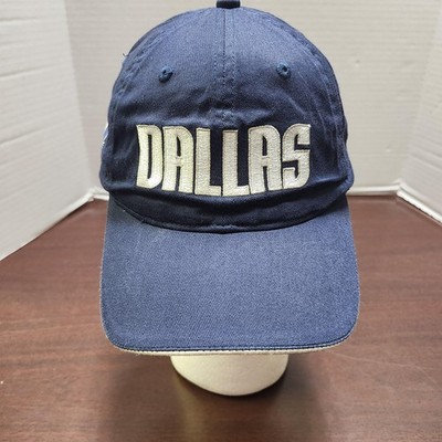 Dallas Mavericks Hat Cap Strap Back Mens Navy Blue White NBA Basketball Retro