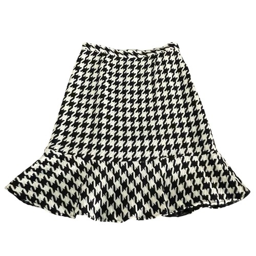 VTG Vesti Skirt Womens 12 Black White Knit Houndstooth