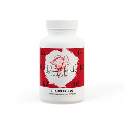 Vitamin K2 + D3 Supplement (60 Capsules)