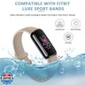 AK Sport Band Compatible with Fitbit Luxe Bands for Women Men, Soft Silicone Replacement Sport Straps Wristbands for Fitbit Luxe Fitness and Wellness Tracker (Small,Milk Tea)