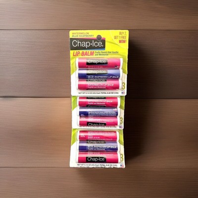  9 CHAP ICE WATERMELON   RASPBERRY LIP   BALM  MOISTURE DRY LIPS CHAPSTICK
