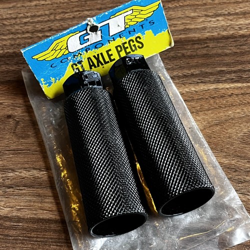 NOS BLACK! 90s GT FREESTYLE BMX PEGS Mid School 24t Pro