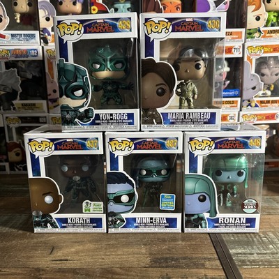Lot of 5 Funko Pops - CAPTAIN MARVEL Korath,Minn-Erva, Ronan,Yon-Rogg,Maria