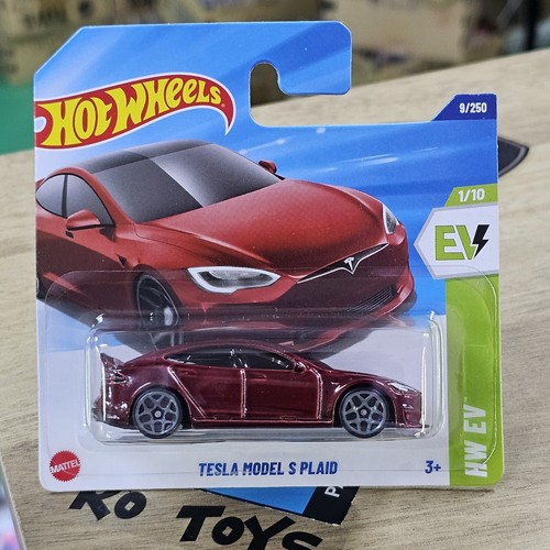 ミニカー Hot Wheels Tesla Model S STH Hot Wheels Tesla Model S HW Workshop Red and HW Green Speed