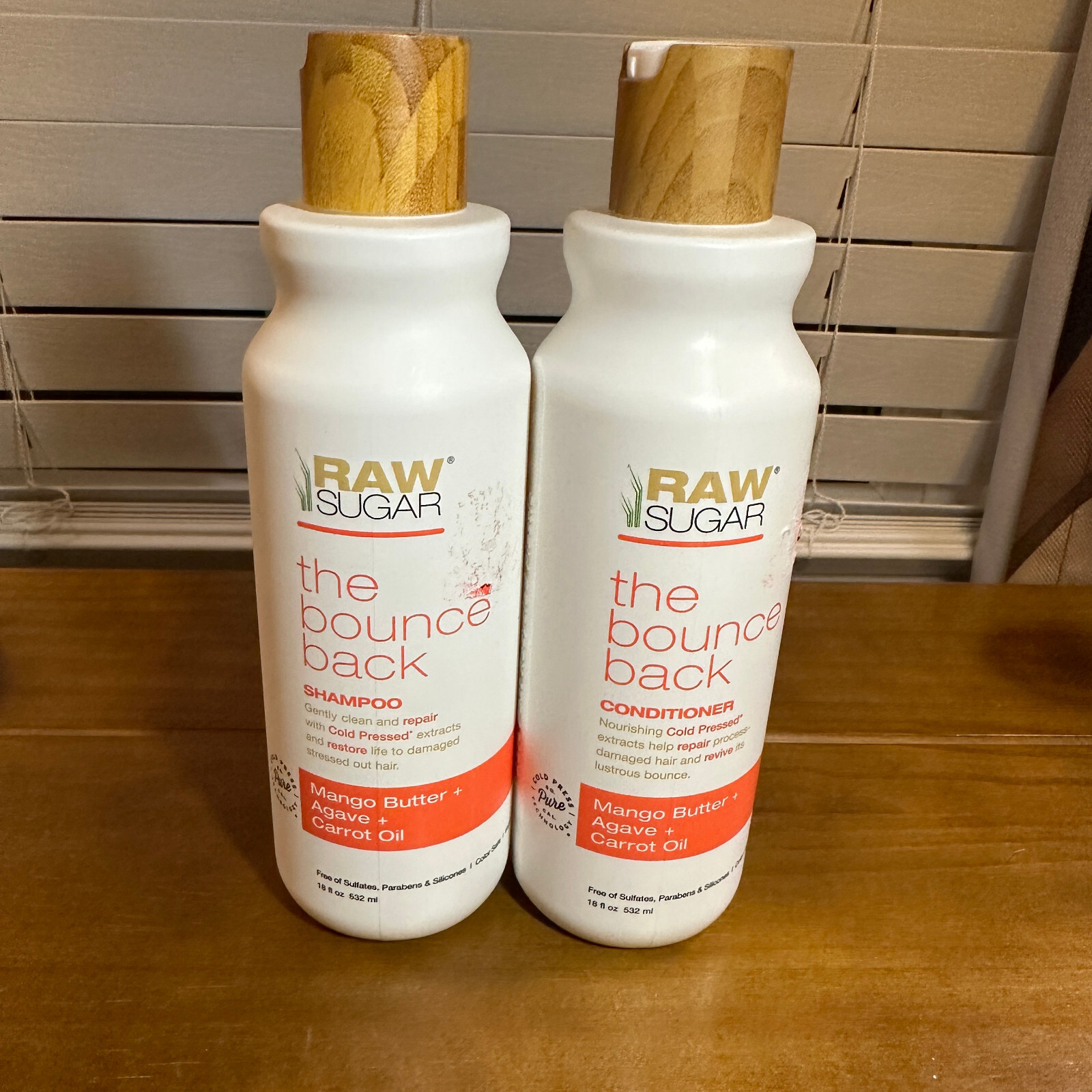 Raw Sugar Bounce Back Shampoo & Conditioner 18oz Mango Raw Sugar Bounce Back Shampoo & Conditioner 18oz Mango