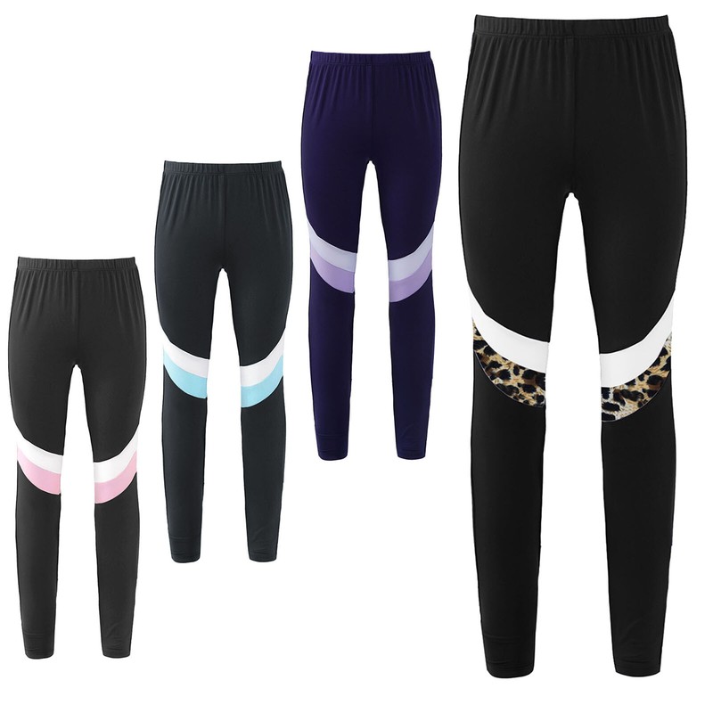 Kids Girls Activewear Pants Exercise Training Sweatpants Contrast Color Stylish Kids Girls Activewear Pants Exercise Training Sweatpants Contrast Color Stylish