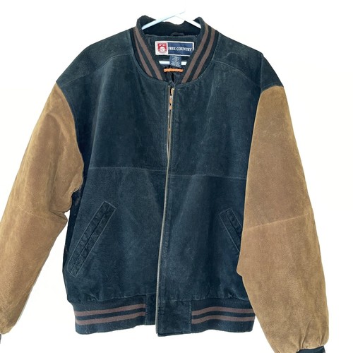 【Anyone more】Symbol Suede Zip-up Jacket Buttonhole Genuine Suede Jacket for Men Classic Zipper