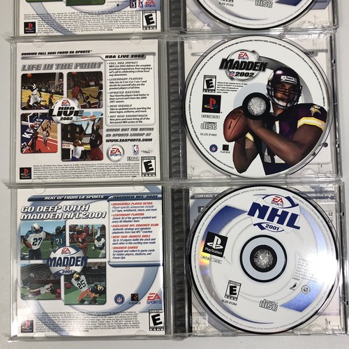 Lot Of 4 PS1 Platstation Sports Games Madden NHL March Tiger Woods PS1