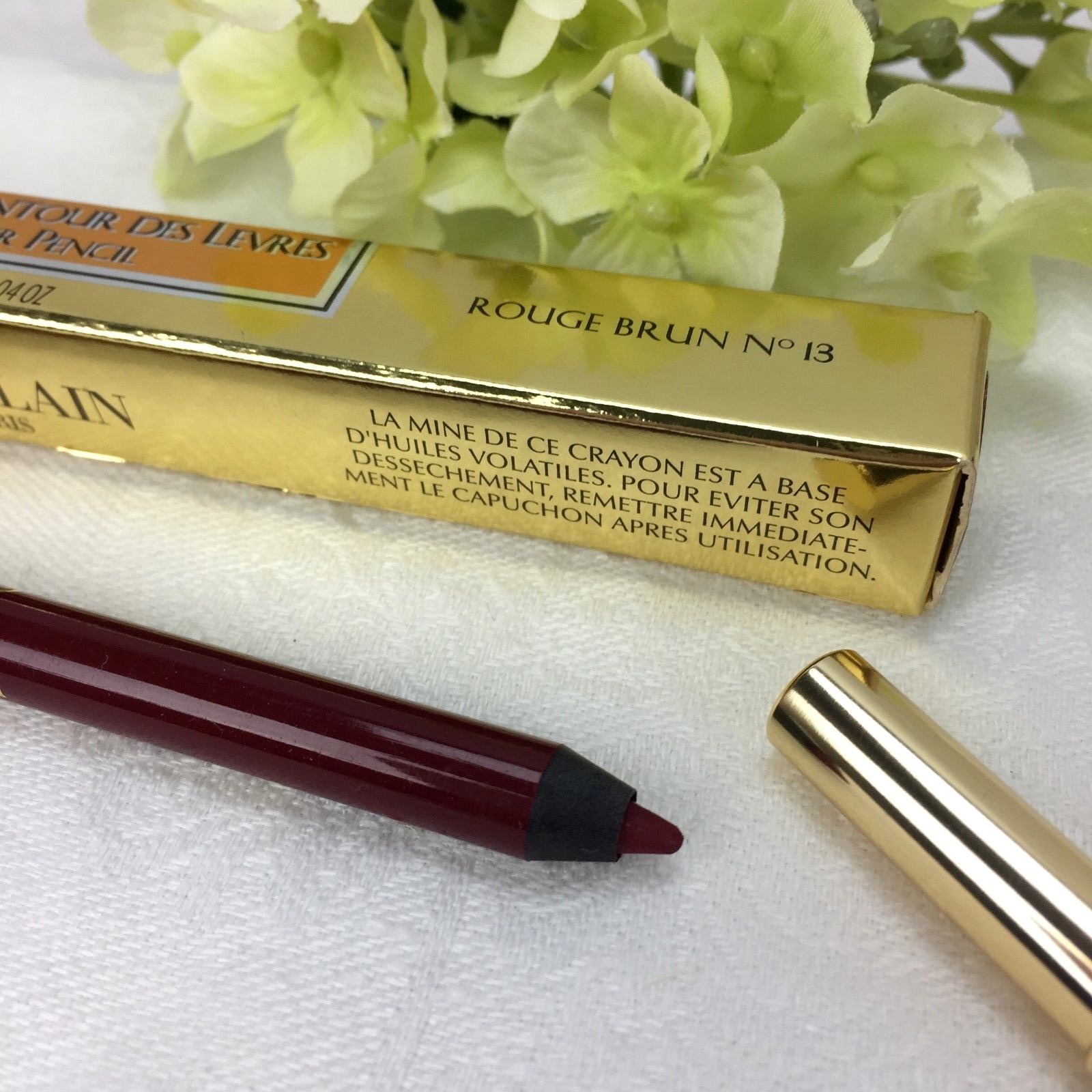New Guerlain Paris Lip Liner Pencil No.13 Rouge Brun (Red Brown) in Box