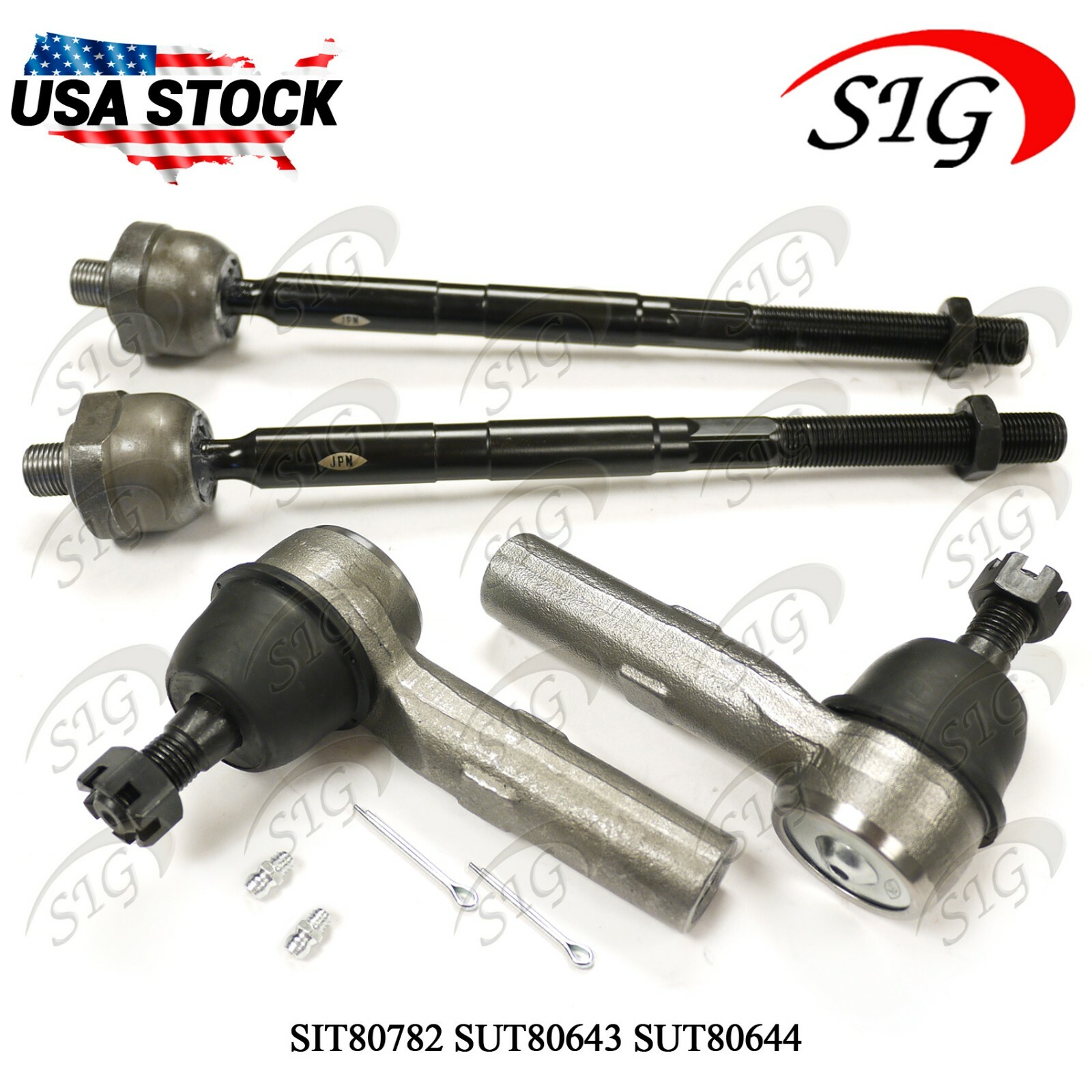 Front LH & RH, Inner Outer Tie Rod Ends for Jeep Grand Cherokee 2005