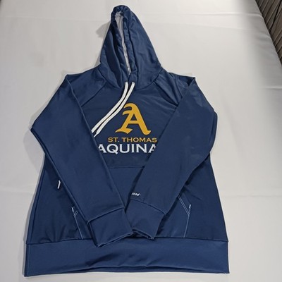 Fanthread St. Thomas Aquinas Men's Blue Hoodie Drawstring Pullover Sweatshirt M