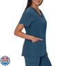 Hanes Women's Scrubs Healthcare Top, Moisture-Wicking Stretch Scrub Shirts, Ribbed Side Panels Caribbean Blue