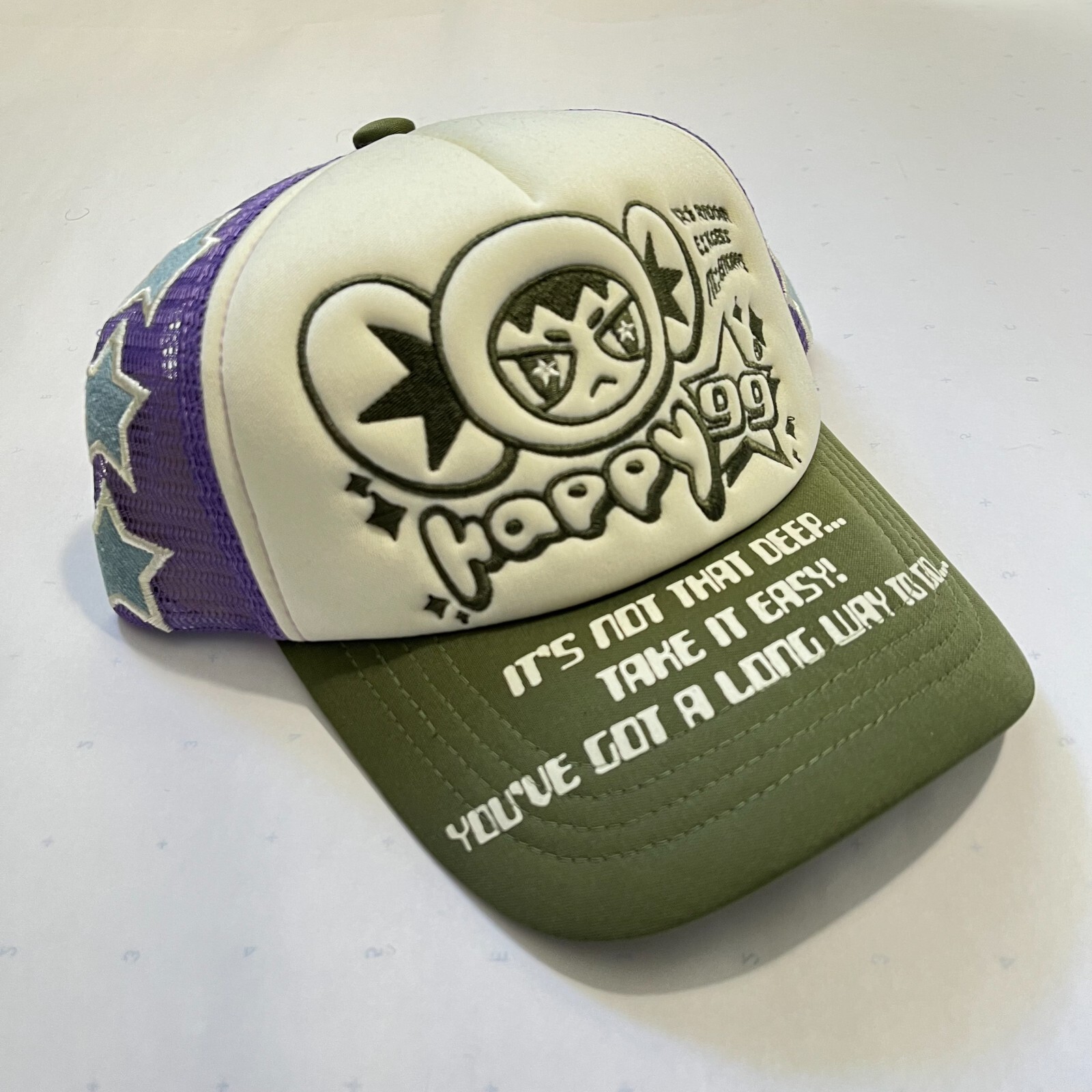 happy99 H.P.F.C. Trucker Hat Cap Grey Trucker Hat Happy Social HAF
