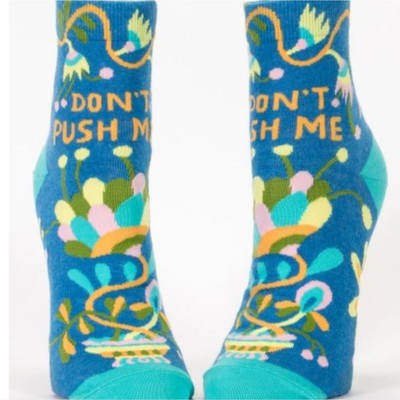 NEW Blue Q Ankle Socks Don't Push Me
