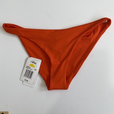 L*Space Bikini Swim Bottom only Small Neon Orange Camacho Classic Fit 