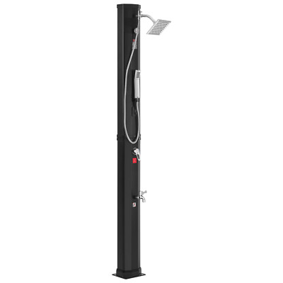VEVOR Outdoor Solar Heated Shower 10.57 Gallon Adjustable 2 Shower Head w/ Base