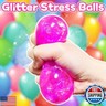 Pink Squishy Glitter Stress Balls Squeeze Fidget Toys for Kids and Adults - Colorful Stress Squish Ball, Squishy Toys for Kids Prizes,, Party Favors, Relax, Improve Focus