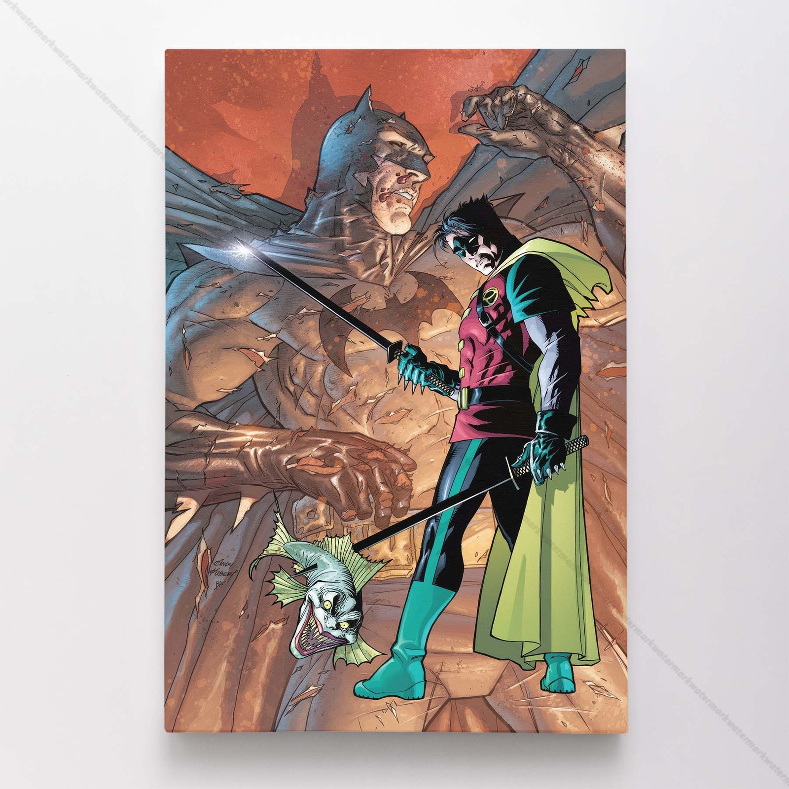 Batman & Robin Poster Canvas Dark Knight Comic Book Cover Art Print #29900