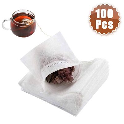 400Pcs Disposable Tea Bag Drawstring Flip Empty Teabags Herb Loose Tea Filters