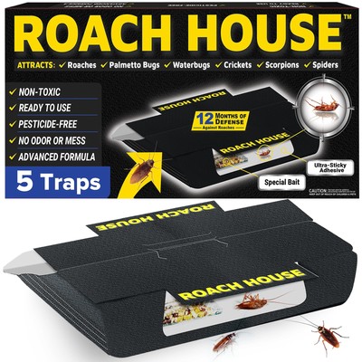 Spider, Cricket, Roach & Ant Traps   Indoor Baited Glue Traps for Cockroach &...