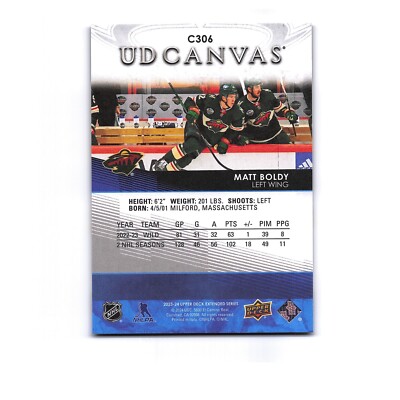 2023 Upper Deck Extended #C306 Matt Boldy UD Canvas