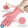 Likealot 4 Pairs Rubber Kitchen Dishwashing Gloves - Colorful Reusable Household Cleaning Gloves Outdoor Chores for Women and Men (Large)