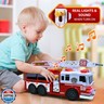 VEBO Fire Truck Motorized with Lights, Siren Sound, Working Water Pump and Rotating Rescue Ladder- Electric, Motorized, Big Fun Size 15