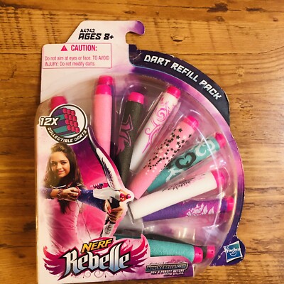 RARE NEW HTF Nerf Rebelle Girls Dart Pack 2013 Pink Teal Purple Stocking Stuffer