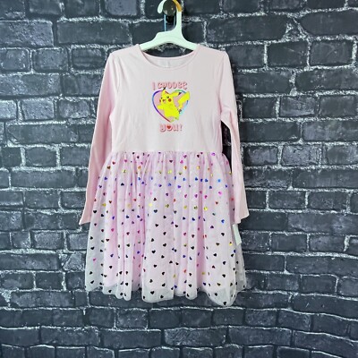 POKEMON Small 6/7 Pikachu Pink Tulle Hearts Dress PINK ''I CHOOSE YOU''