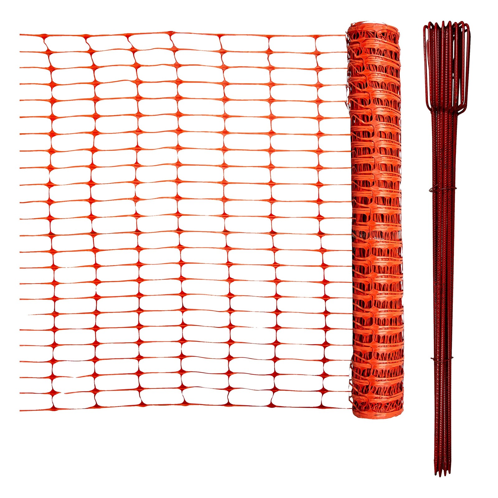 Absperrzaun Bauzaun Warnnetz Schutzzaun Kunststoff Mobilzaun orange 50m x 1m