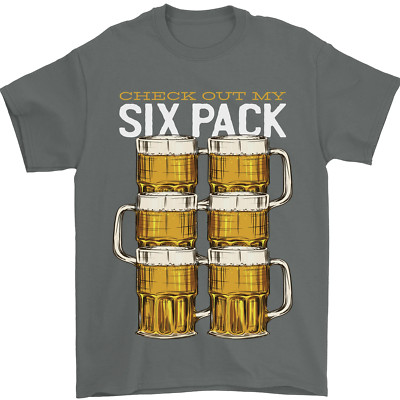 Check Out My Beer Six Pack Funny Alcohol Mens T-Shirt 100% Cotton