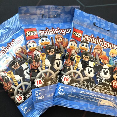 3 Packs LEGO Disney Series 2 Minifigures 71024 Blind Bags Minifig Mickey Mouse