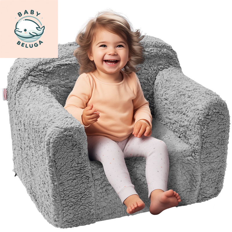 Kids Sofa With High-density 25d Toddler Chair Sherpa Fabric